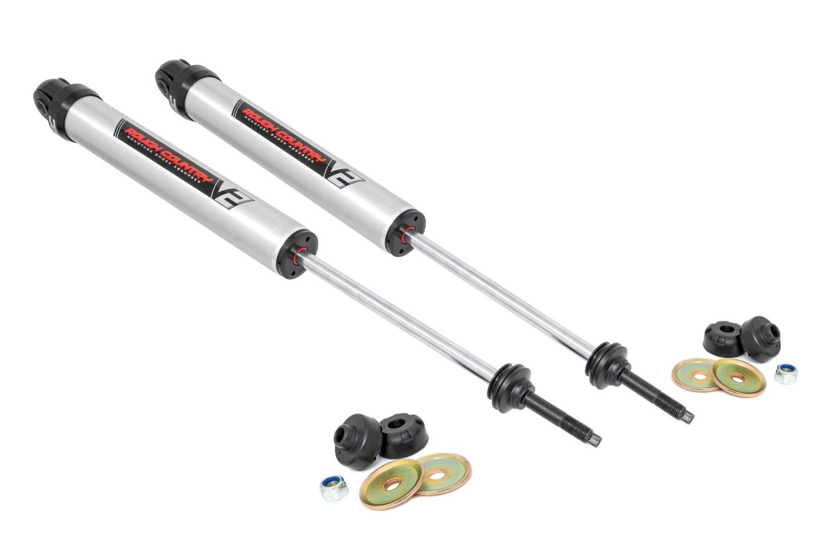 Ram 2500 Front Shocks - Rough Country - V2 Monotube - Black - '11-'13